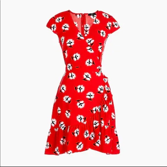 J. Crew Dresses & Skirts - Faux-wrap dress with ruffle hem & cute cap sleeves